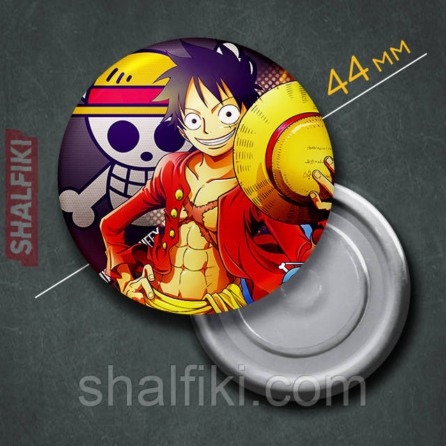 "Манкі Д. Луффі (Ван Піс / One Piece)" магніт круглий Ø44 мм, фото 1