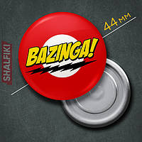 "Bazinga! (Теория Большого взрыва)" магнит круглый Ø44 мм