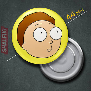 "Морті Сміт (Рік і Морті)" магніт круглий Ø44 мм