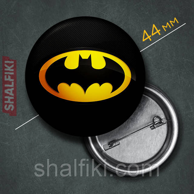 "Бэтмен Знак" Значок Круглый на Булавке Ø44 Мм — Купить Недорого на ...