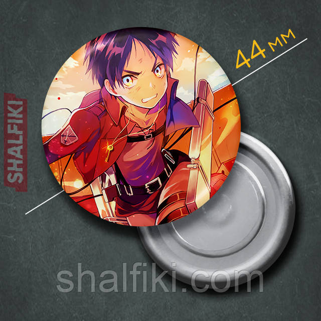 "Ерен Єгер (Атака титанів / Attack on Titan)" магніт круглий Ø44 мм, фото 1