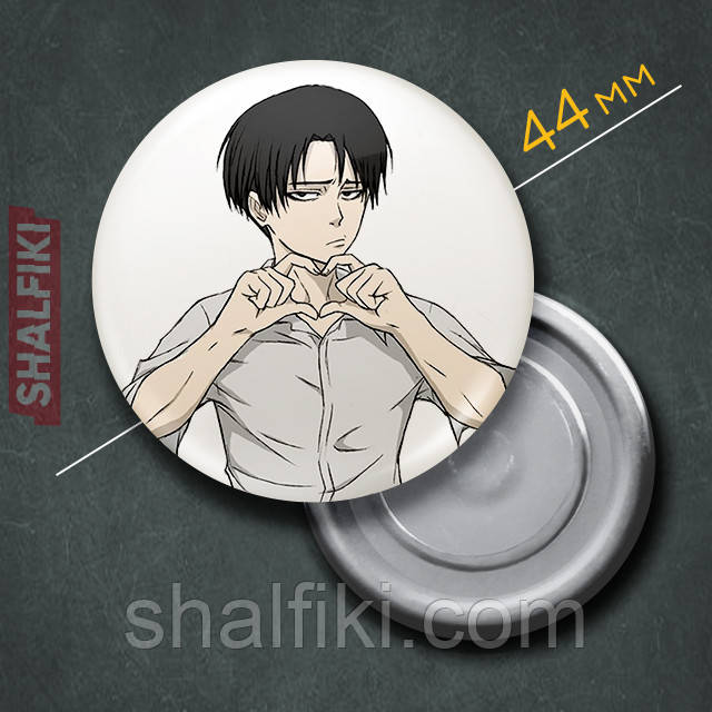 "Леві Аккерман (Атака титанів / Attack on Titan)" магніт круглий Ø44 мм, фото 1