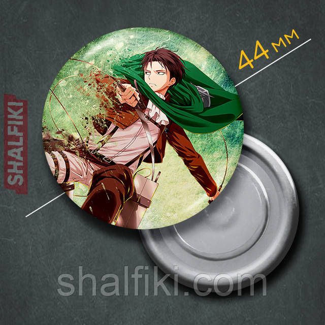 "Леві Аккерман (Атака титанів / Attack on Titan)" магніт круглий Ø44 мм, фото 1