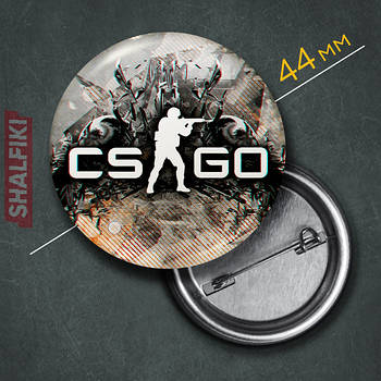 "Контр страйк / CS GO" значок круглий на булавці Ø44 мм