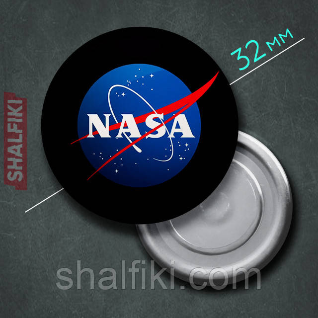 "НАСА / NASA" магніт круглий Ø32 мм