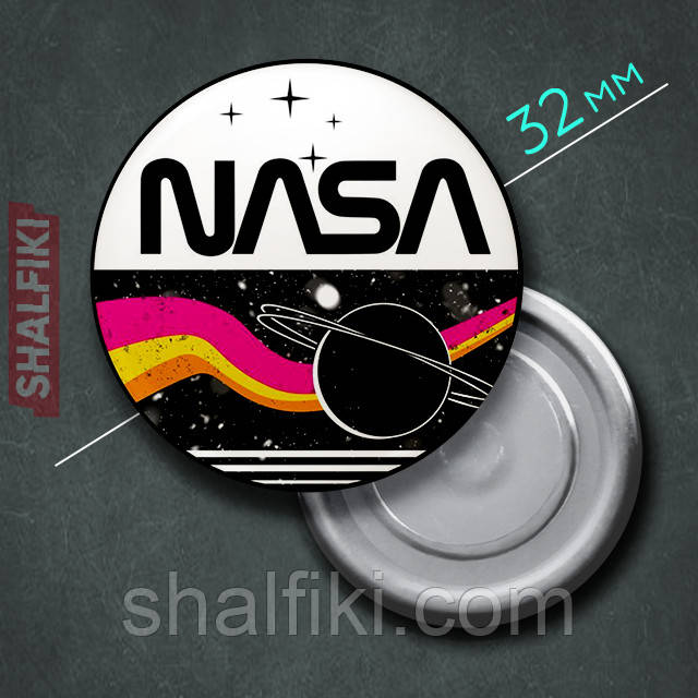 "НАСА / NASA" магніт круглий Ø32 мм
