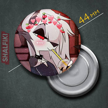 "Луна (Пекельний бос / Helluva boss)" магніт круглий Ø44 мм