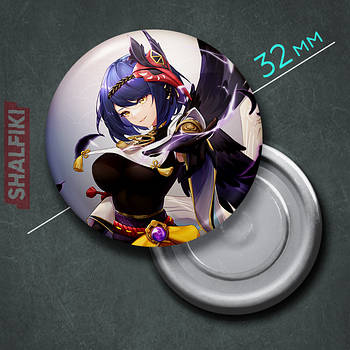 "Кудзьо Сара (Геншин / Genshin)" магніт круглий Ø32 мм