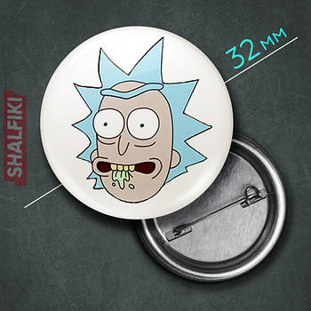 "Рік Санчез (Рік і Морті)" значок круглий на булавці Ø32 мм