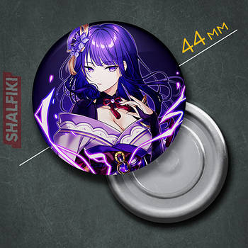 "Сьогун Еі Райден (Геншин / Genshin)" магніт круглий Ø44 мм