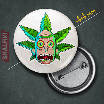 "Рік Санчез трава (Рік і Морті)" значок круглий на булавці Ø44 мм
