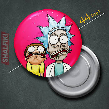 "Рік і Морті" магніт круглий Ø44 мм