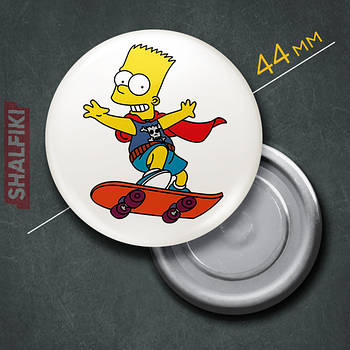 "Барт Сімпсон (Сімпсони)" магніт круглий Ø44 мм