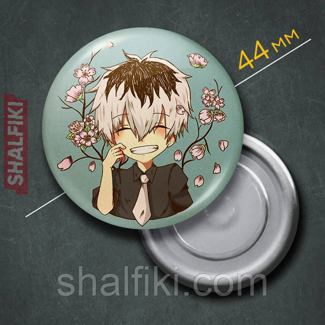 "Кен Канекі (Токійський гуль / Tokyo ghoul)" магніт круглий Ø44 мм