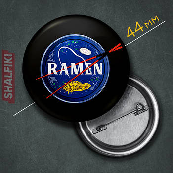"Рамен Ramen" значок круглий на булавці Ø44 мм