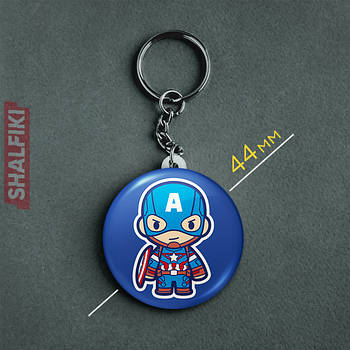 "Чібі Капітан Америка" брелок круглий Ø44 мм