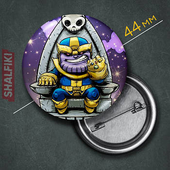 "Чібі Танос" значок круглий на булавці Ø44 мм