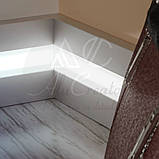 Плінтус алюмінієвий світлодіодний накладний 3189 LED 60х10х2700 мм, анодований, фото 5