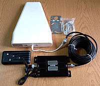 Репитер усилитель мобильной связи двухдиапазонный LTK-1560-GW 900/2100 МГц c антеннами, кабелем, повербанком