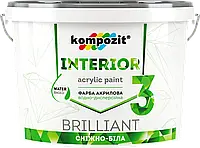 Kompozit Фарба інтер єрна INTERIOR 3 (Колір: Білий, Фасування: 1,4 кг, Блиск: Глибоко-матовий)