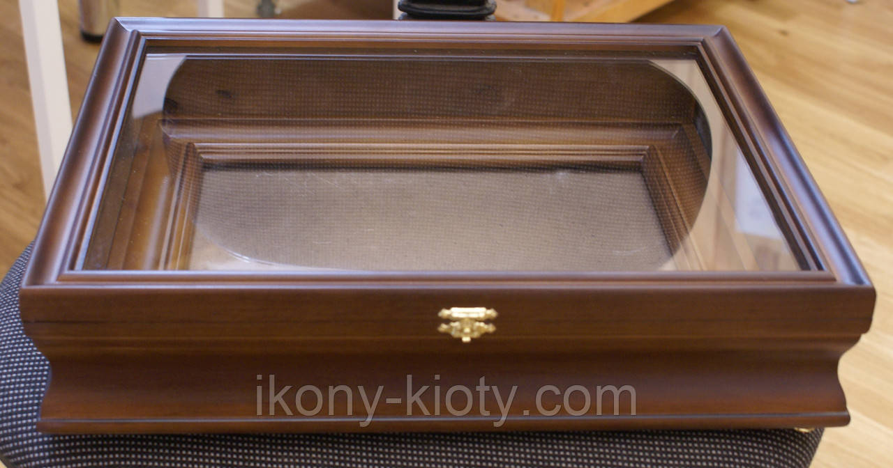 Кіот для ікони рівний, з вільхи, з внутрішнім дерев'яним багетом., фото 1