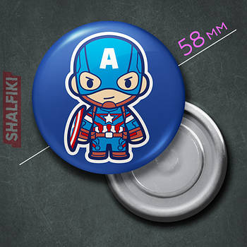 "Чібі Капітан Америка" магніт круглий Ø58 мм