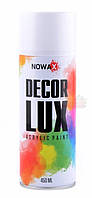 Акриловая краска белая матовая NOWAX Decor Lux (аэрозоль 450мл.) NX48013