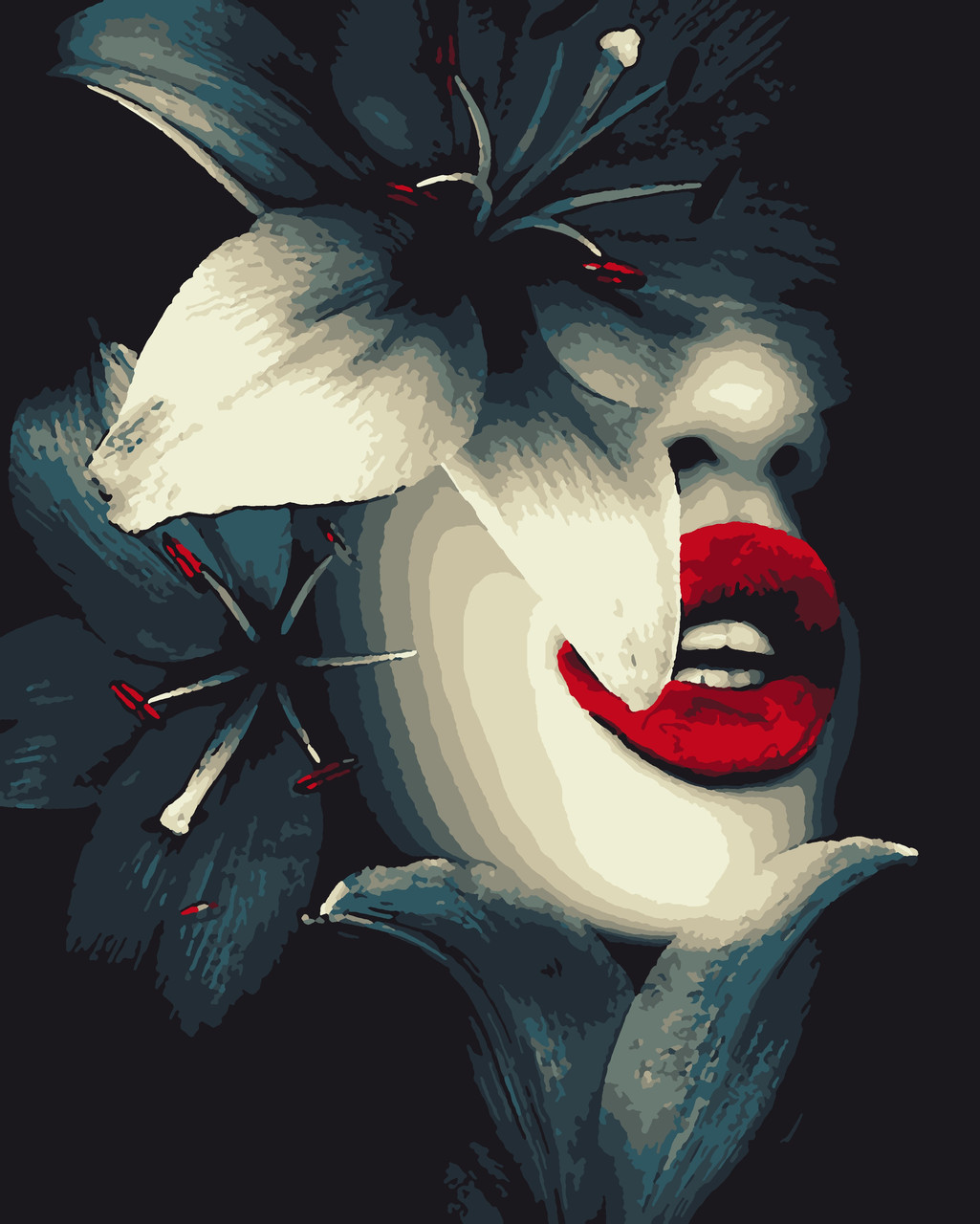 Картина за номерами "Таємнича лілія" 40*50 см