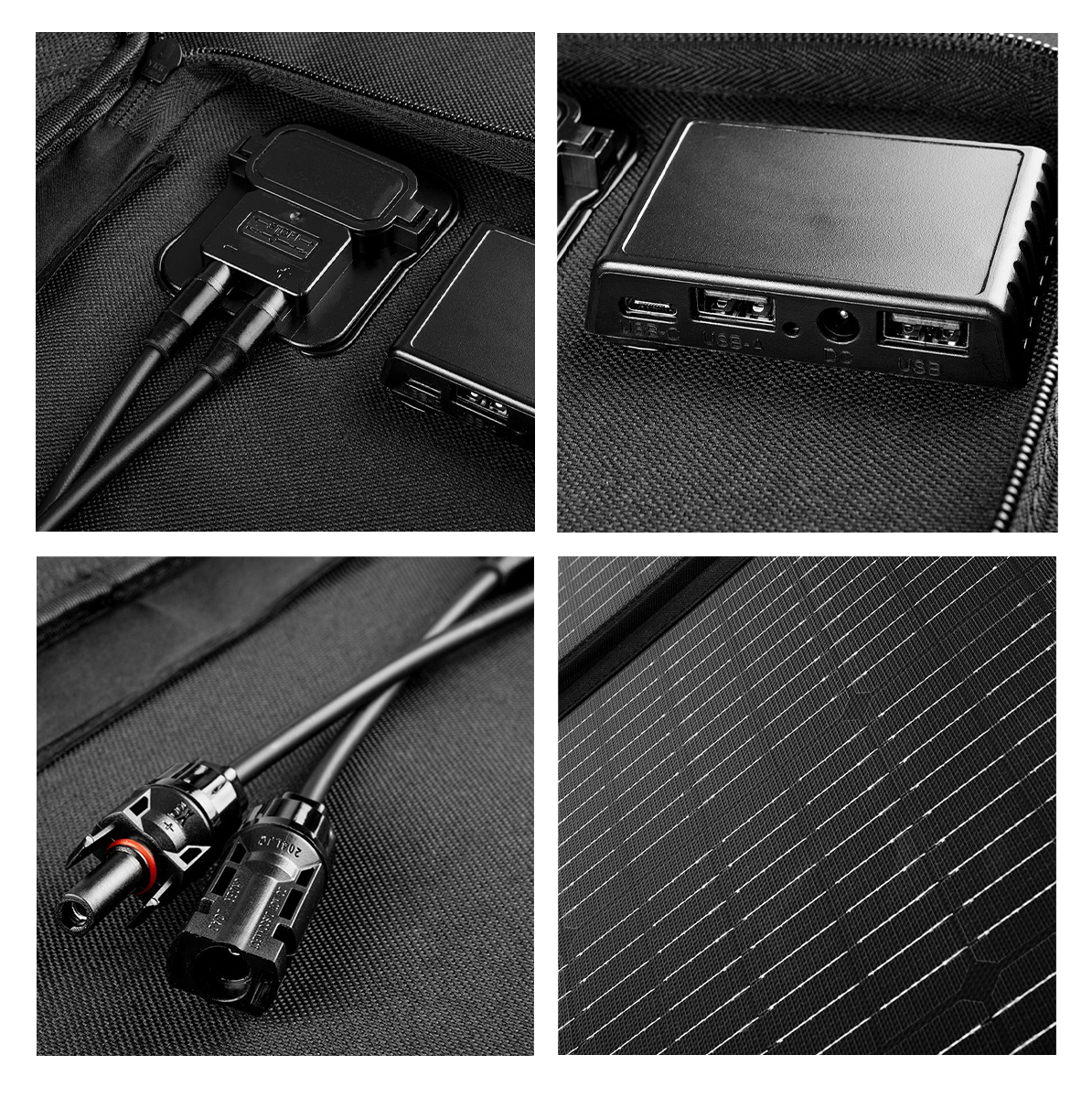 Портативная солнечная электростанция Neo Tools 120Вт 1хType-C 2xUSB-A Черный Дисплей Зарядное устройство