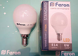 Світлодіодна лампа Feron LB-745 E14 6 W 2700 K для загального та декоративного освітлення