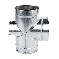 Трійник-сендвіч 87° з ревізією ø150 мм 1 мм Нерж/Оц Версія-Люкс (10681)