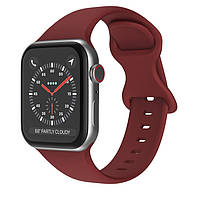 Силиконовый ремешок на Apple Watch 38 / 40 / 41 Series Sport . РАЗНЫЕ ЦВЕТА бордовый