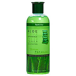 Тонер для обличчя з екстрактом алое "Заспокійливий" FarmStay Aloe, 350 мл