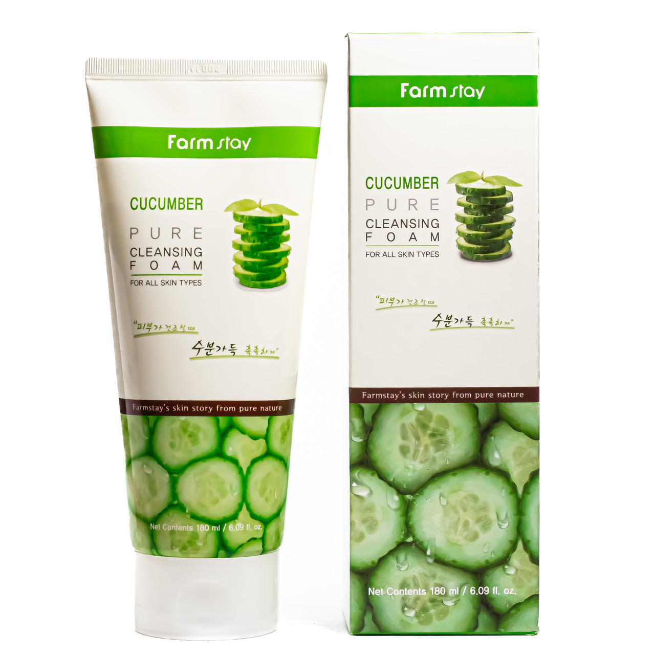 Пінка для вмивання FarmStay Cucumber Pure Cleansing Foam зволожуюча 180 мл