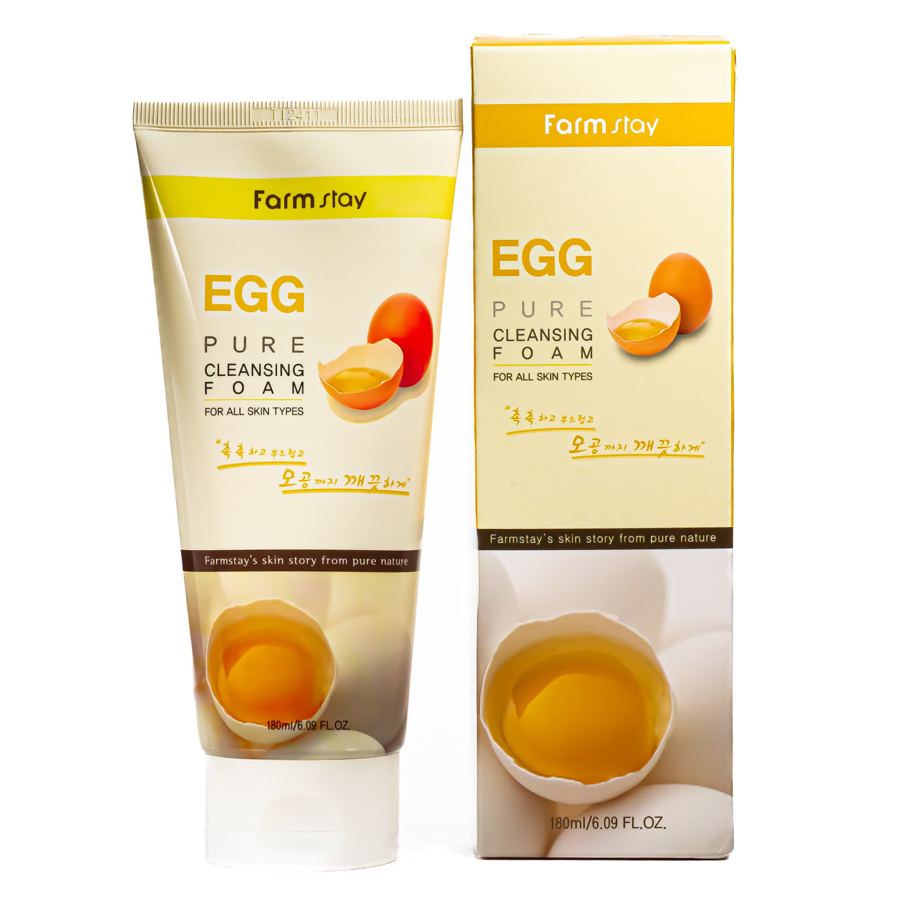 Пінка для вмивання FarmStay Egg очищаюча 180 мл, фото 1