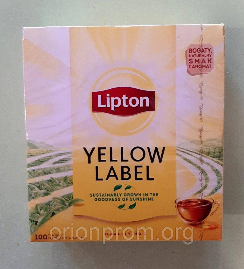 Чай Lipton Yellow Label Tea 100 пакетів чорний