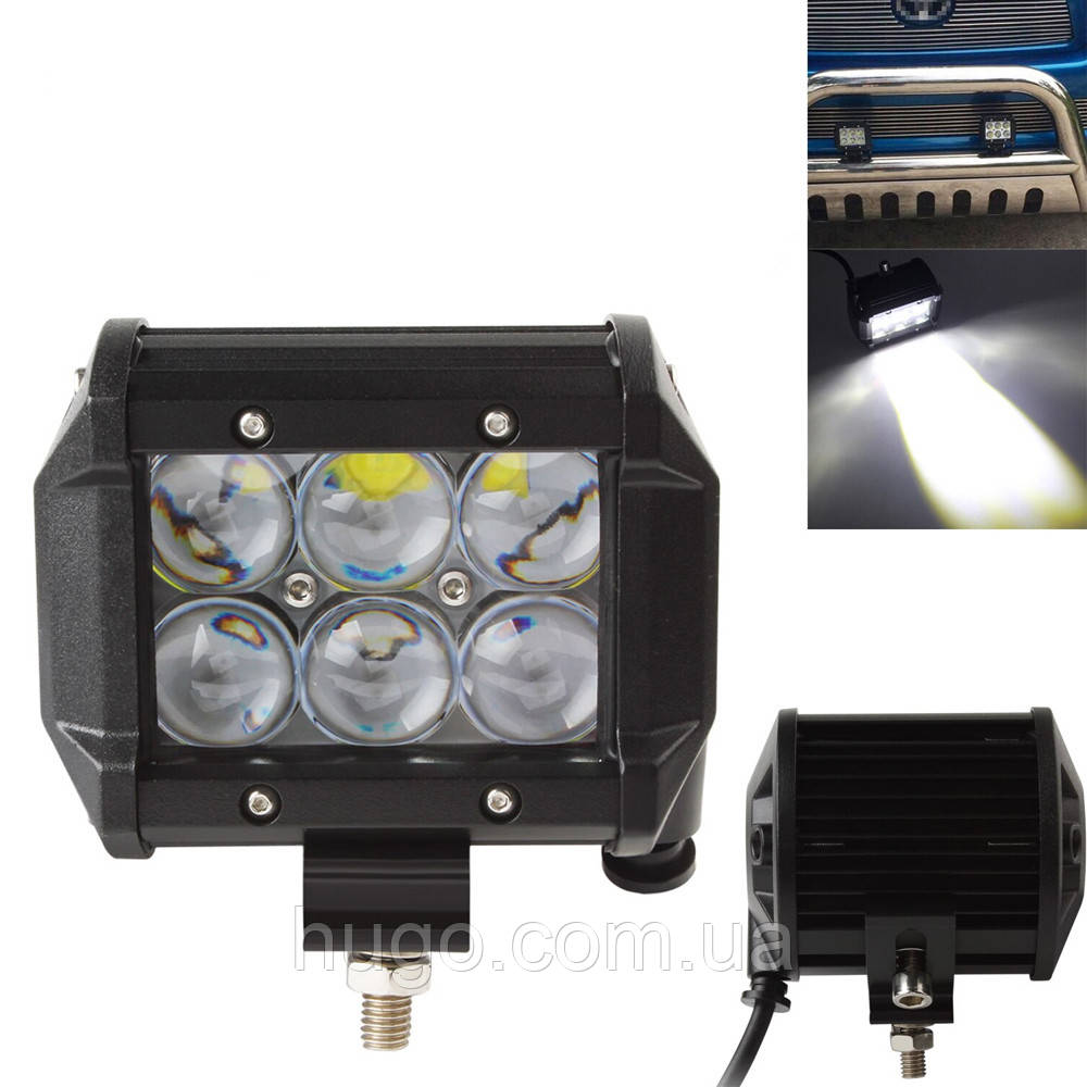 Автофара світлодіодна LED на дах (6 LED) 5D-18W-SPOT (95 х 70 х 80) / Фара на дах машини