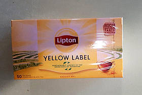 Чай Lipton Yellow Label Tea 50 пакетів чорний
