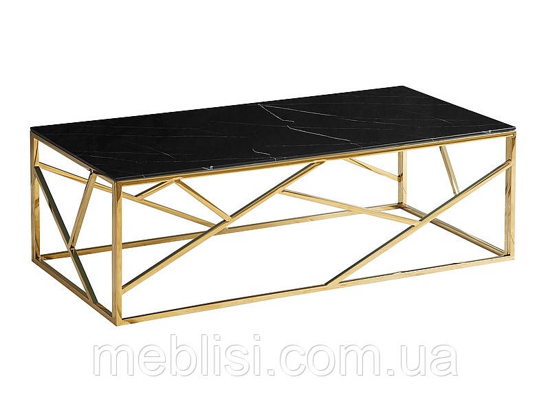 Журнальний стіл ESCADA A II чорний мармур/золотий (120х60х40) Signal