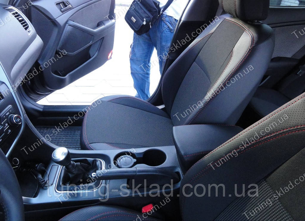 Чохли на сидіння Кіа Оптима (чохли з екошкіри Kia Optima стиль Premium), фото 1