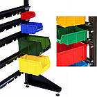 Металевий стелаж з лотками 1500 мм 54 ящика, метизний стелаж, кольорові ящики П/С, фото 8