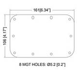 Плата H1085k установча, для врізний ручки H7159z. Сталь 0,9 мм чорна., фото 2