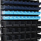 Стелаж складський 1500 мм 81 ящик №2, односторонній стелаж метизний з контейнерами, чорні ящики В/С, фото 4