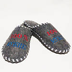 Повстяні плетені капці сірі 100% мужик, розмір 42-43