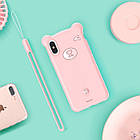 Чохол накладка Baseus Bear Case iPhone Xs Max 6.5" Pink, фото 7