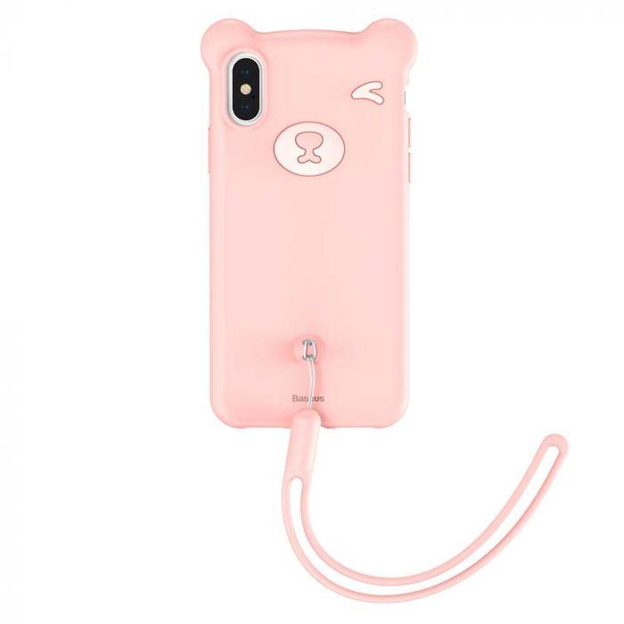 Чохол накладка Baseus Bear Case iPhone Xs Max 6.5" Pink, фото 1