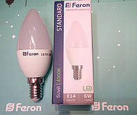 Світлодіодна лампа Feron LB-737 E14 6W 4000K для загального і декоративного освітлення