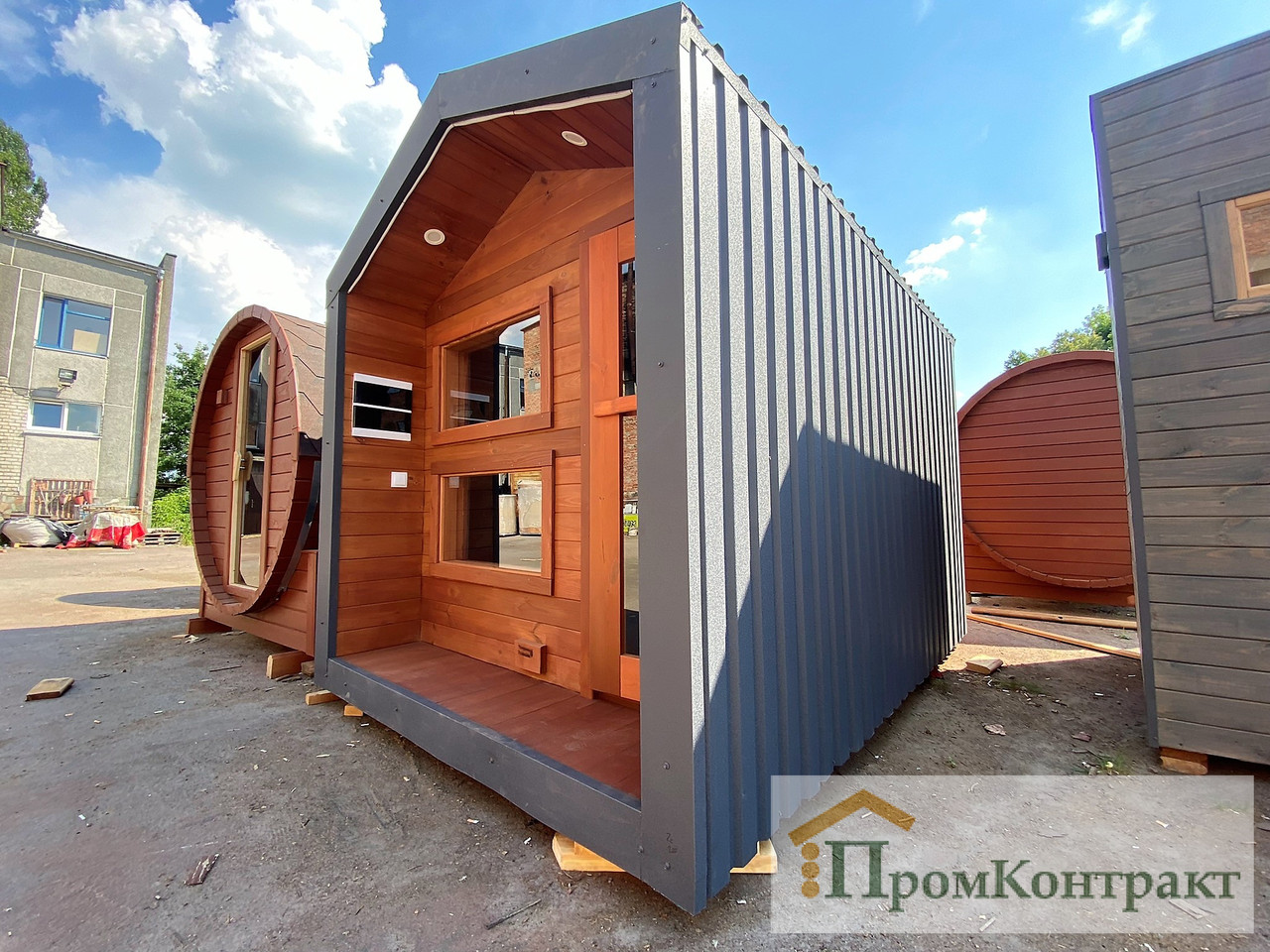 Будівництво модульної бані 2.3х4м від виробника Thermowood Production