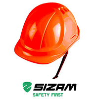 Каска защитная без вентиляции Sizam Safe-Guard оранжевая 35082