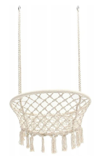 Купить Плетеная садовая качеля гнездо подвесная FUNFIT Cream круглая ...